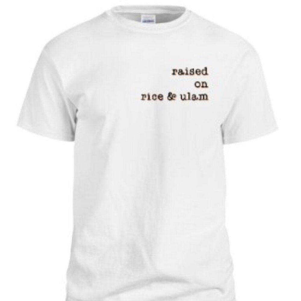 "Raised on Rice & Ulam" Shirt | Filipino Graphic Tee | White